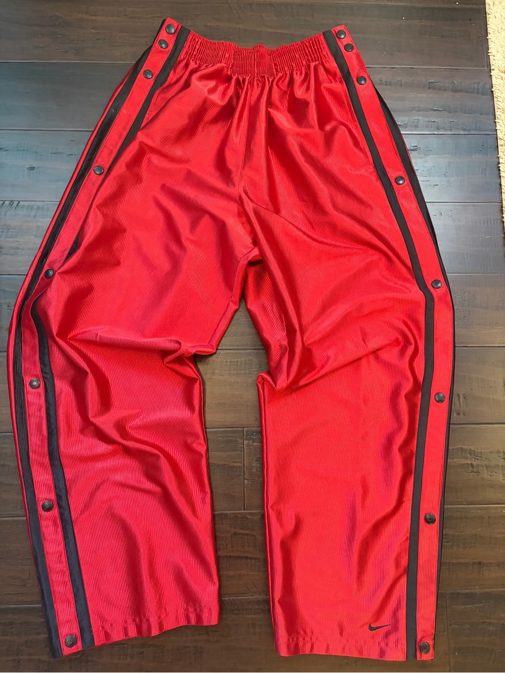 Vintage Nike Red Snap-Button Joggers basketball Jordan baggy 90's Y2K‎ baller